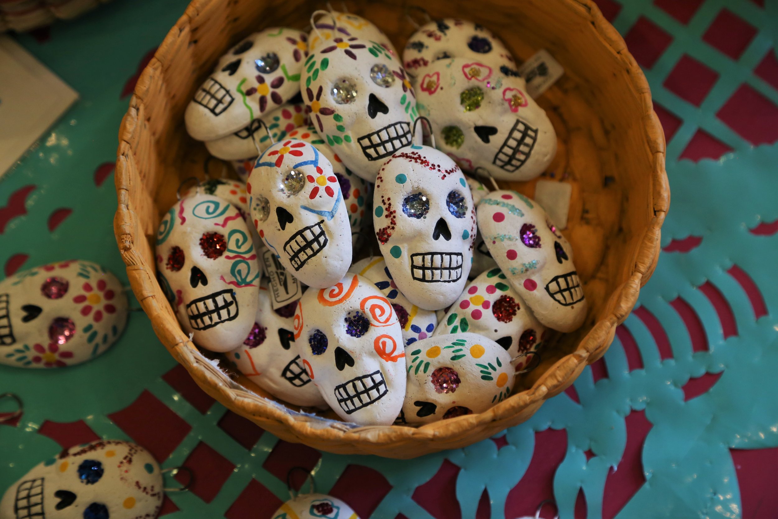Colorful skull at Cintli