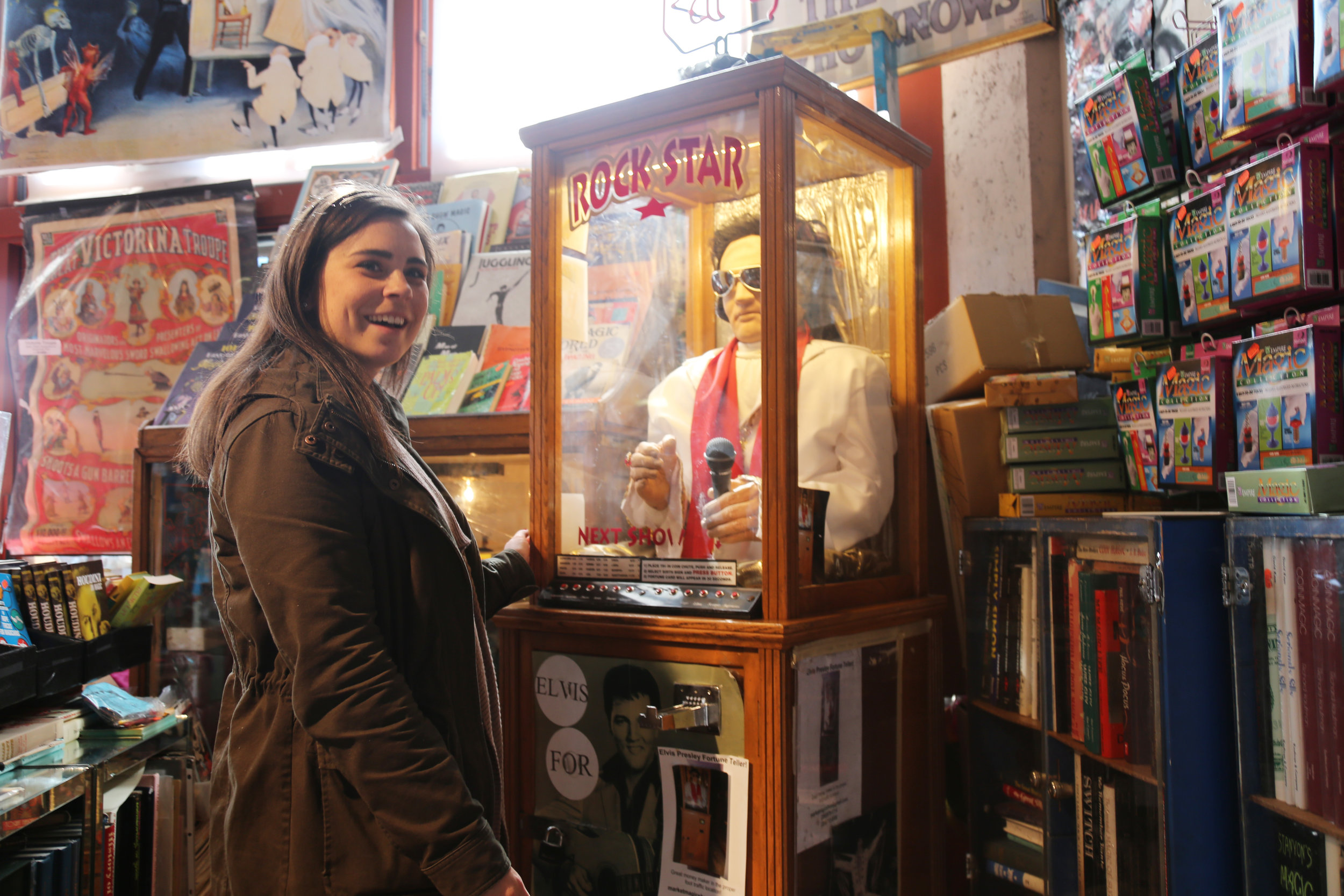 Get your fortune told at the Market Magic Shop! Elvis knows best.